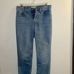 Everlane Women's High Rise Cheeky Straight Light Blue Jeans size 25 ankle